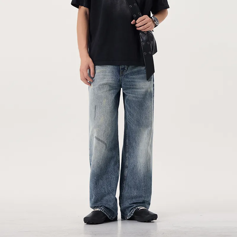ZENGZHI Jeans Unisex Dirty Blue-2