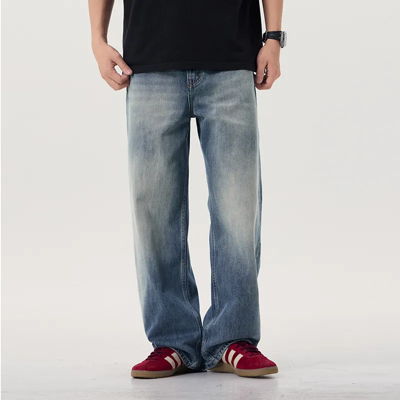 ZENGZHI Jeans Unisex Dirty Blue-4