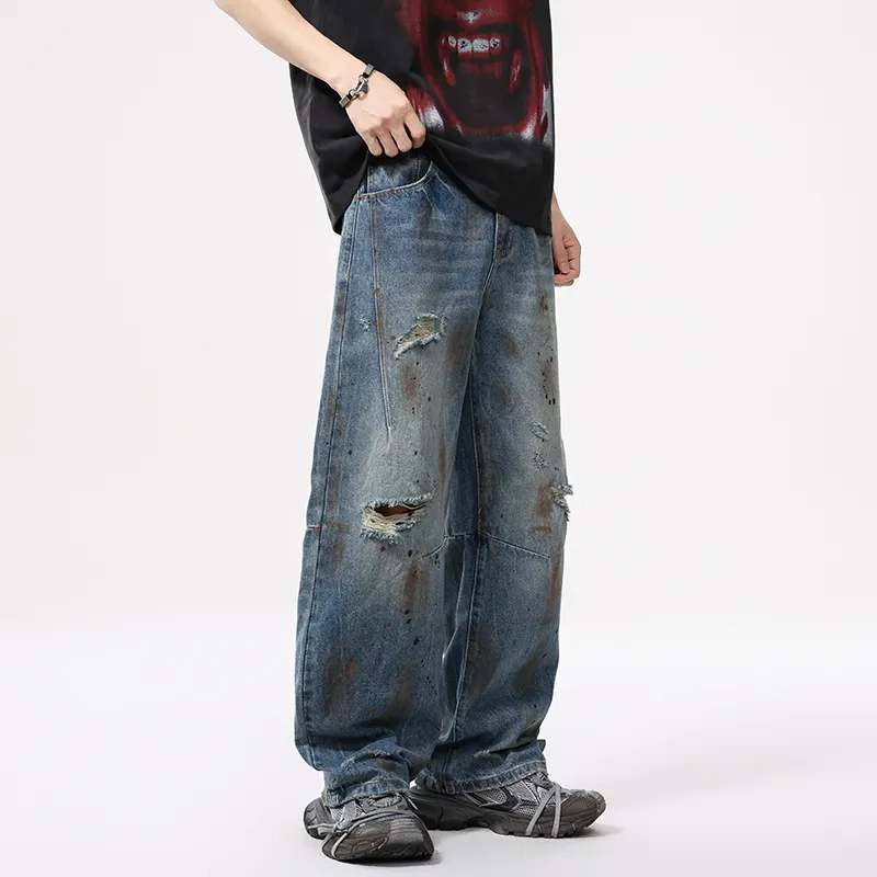 ZENGZHI Jeans Unisex Blue-3