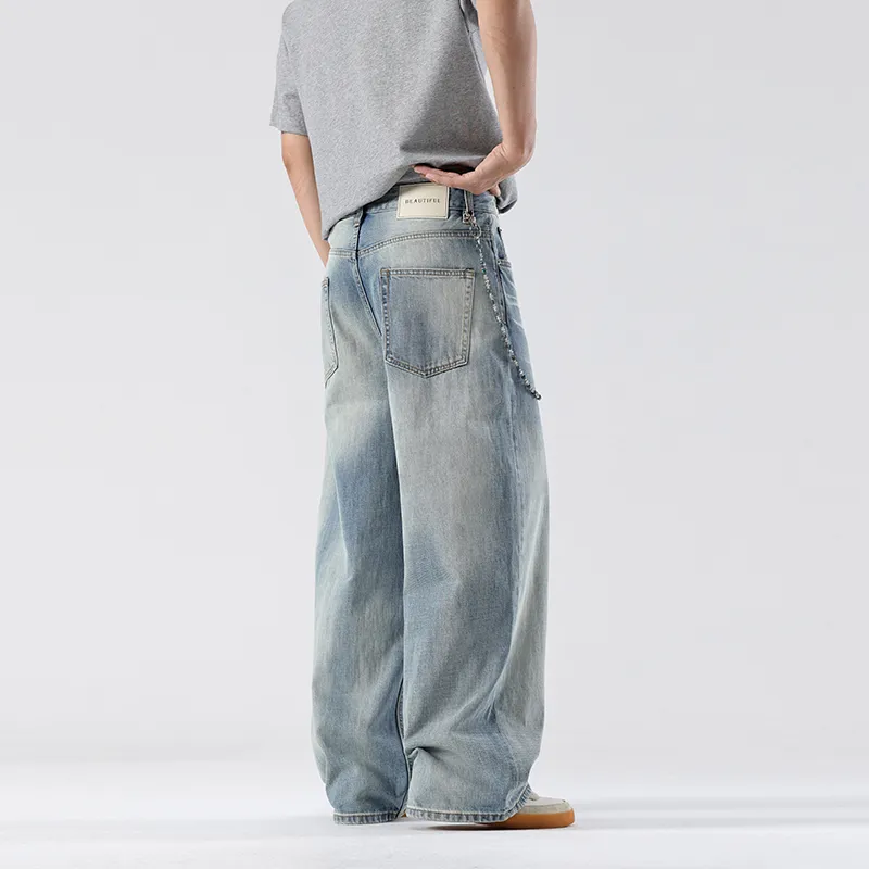 ZENGZHI Jeans Men Blue-3