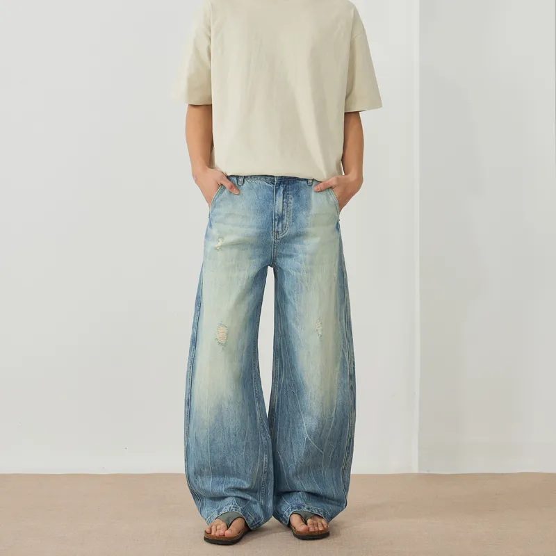 ZENGZHI Jeans Unisex Ice Blue-3