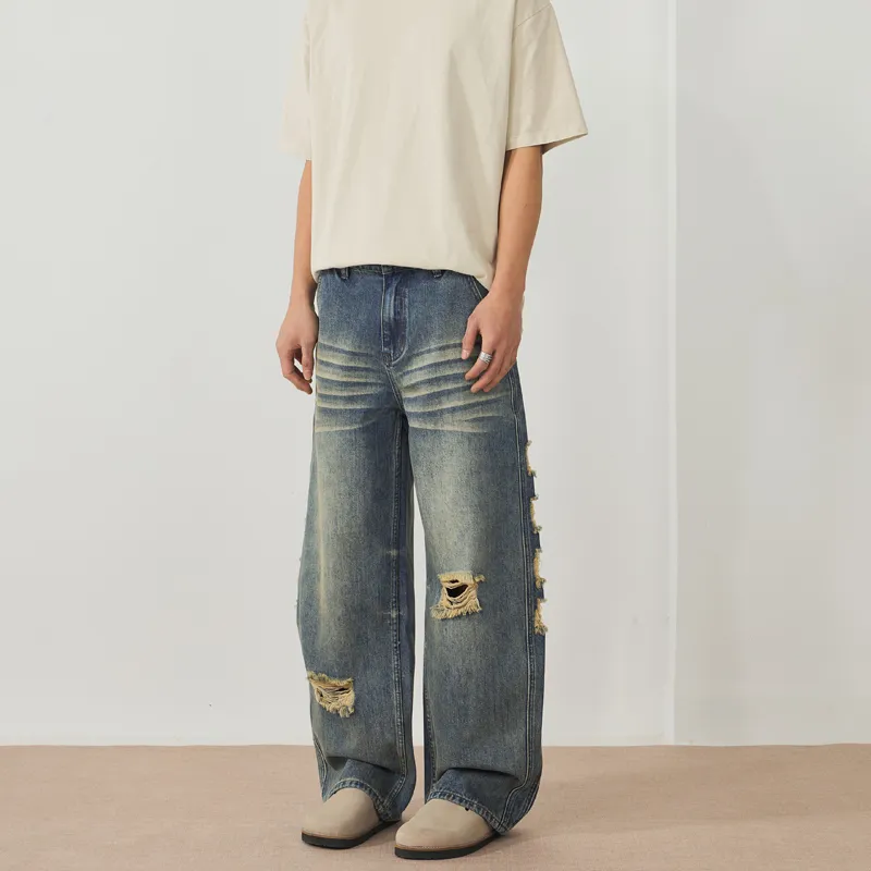 ZENGZHI Jeans Unisex Blue-4