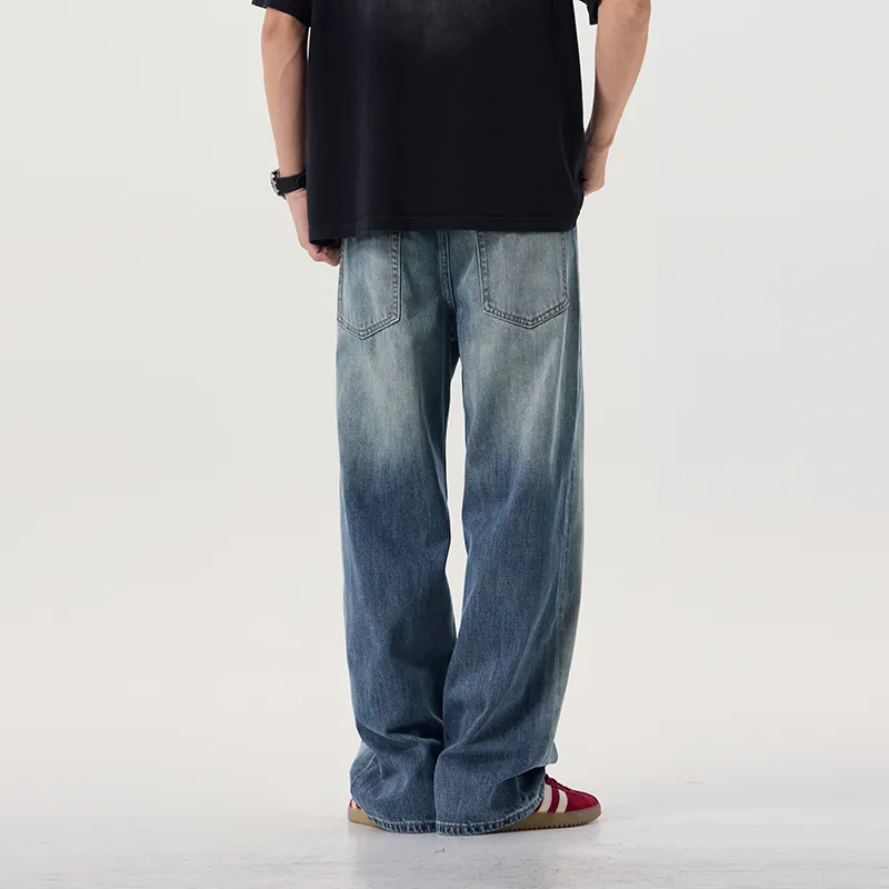 ZENGZHI Jeans Unisex Dirty Blue-5
