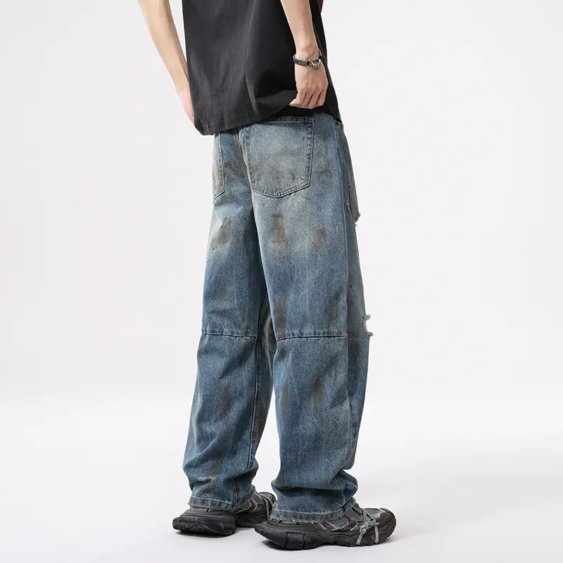 ZENGZHI Jeans Unisex Blue-4