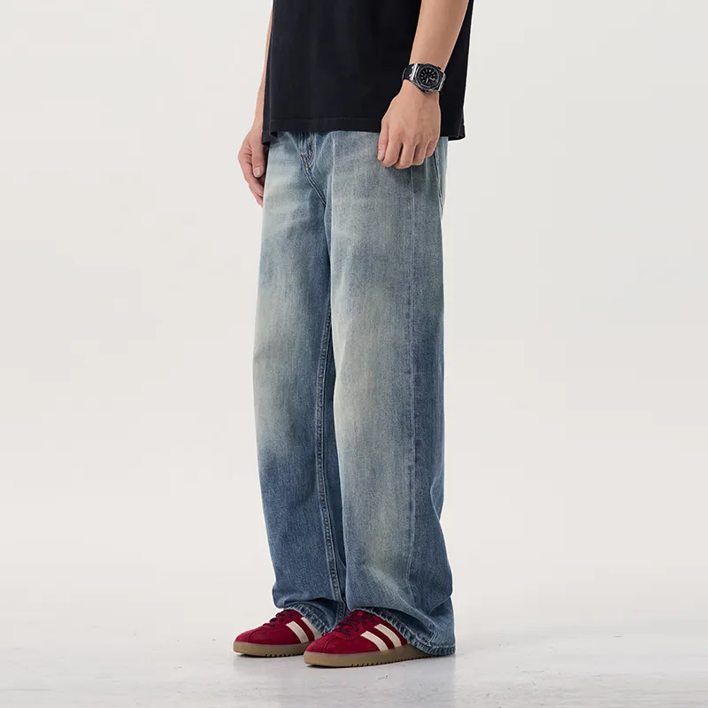 ZENGZHI Jeans Unisex Dirty Blue-2