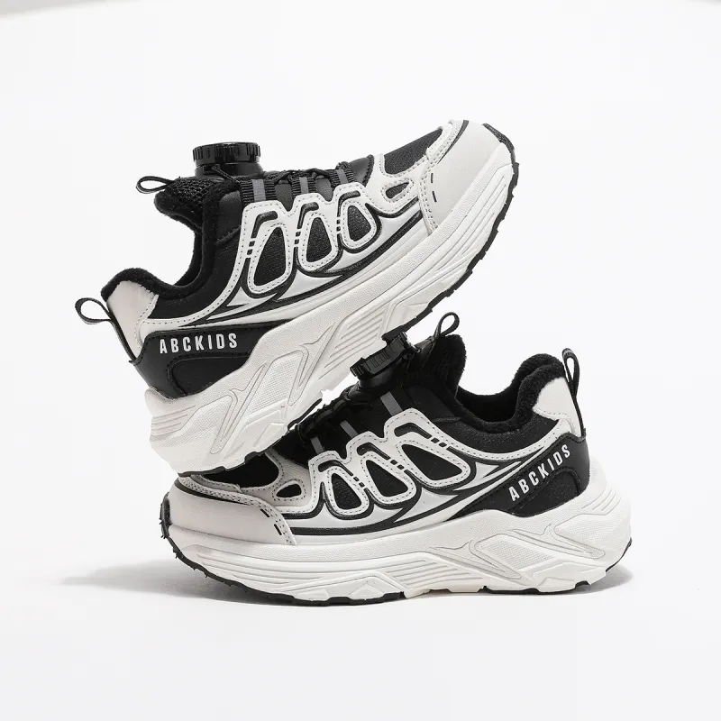 ABC KIDS Slip Resistant Anti Kick Abrasion Resistant Thermal Low Top Kids Lifestyle Shoes Beige Black Kids'-3