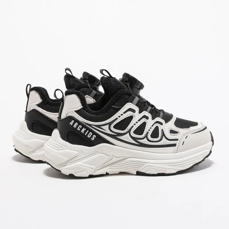 ABC KIDS Slip Resistant Anti Kick Abrasion Resistant Thermal Low Top Kids Lifestyle Shoes Beige Black Kids'-4