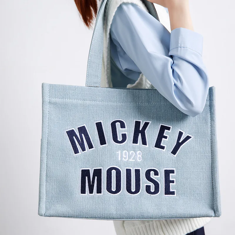 Disney Denim Tote Bag Shopping Bag Shoulder Bags Women's Dark Blue/Light Blue-8