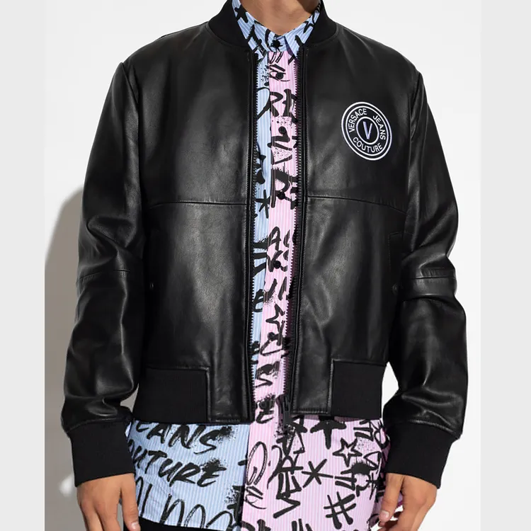 VERSACE JEANS COUTURE FW23 Leather Jacket Men's Black-3