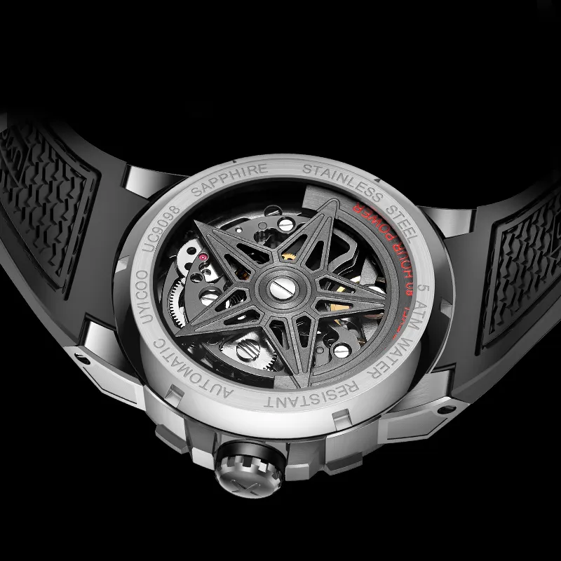 UYICOO X Collection Wrist Watch Automatic Mechanical Movement 42mm Purple Watch Dial Men's Watches-5