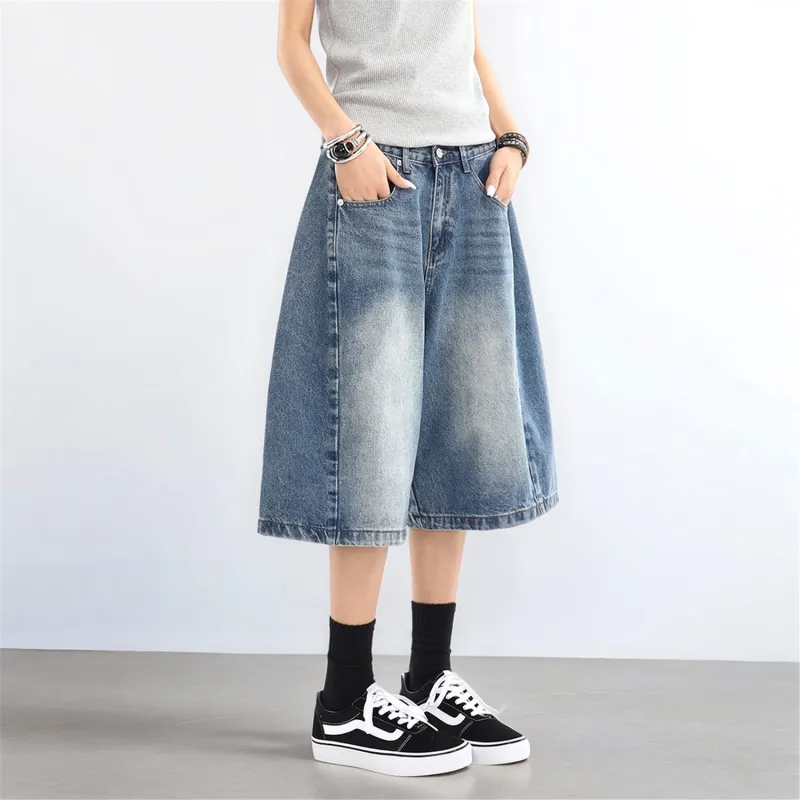 MEXICAN Denim Shorts Women's Blue-3