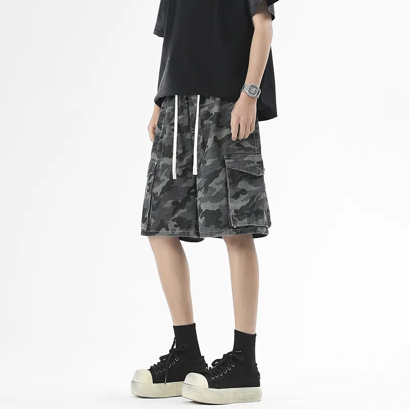 FALIAMS Denim Shorts Unisex Camouflage-3