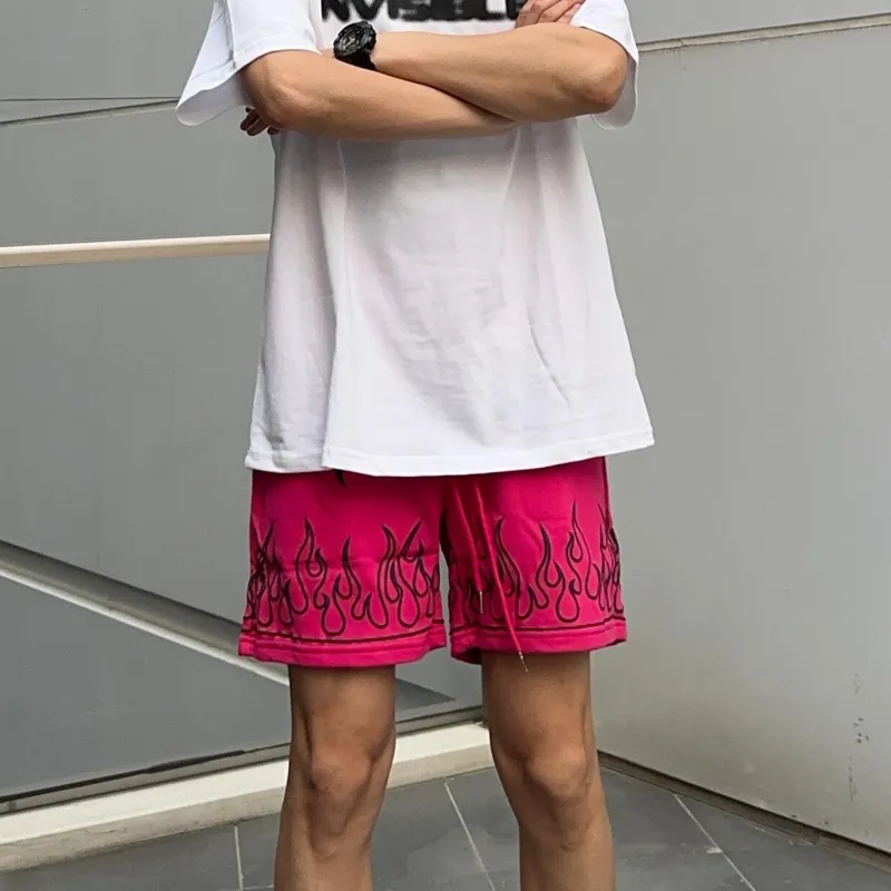 FALIAMS Casual Shorts Unisex Rose Red-2