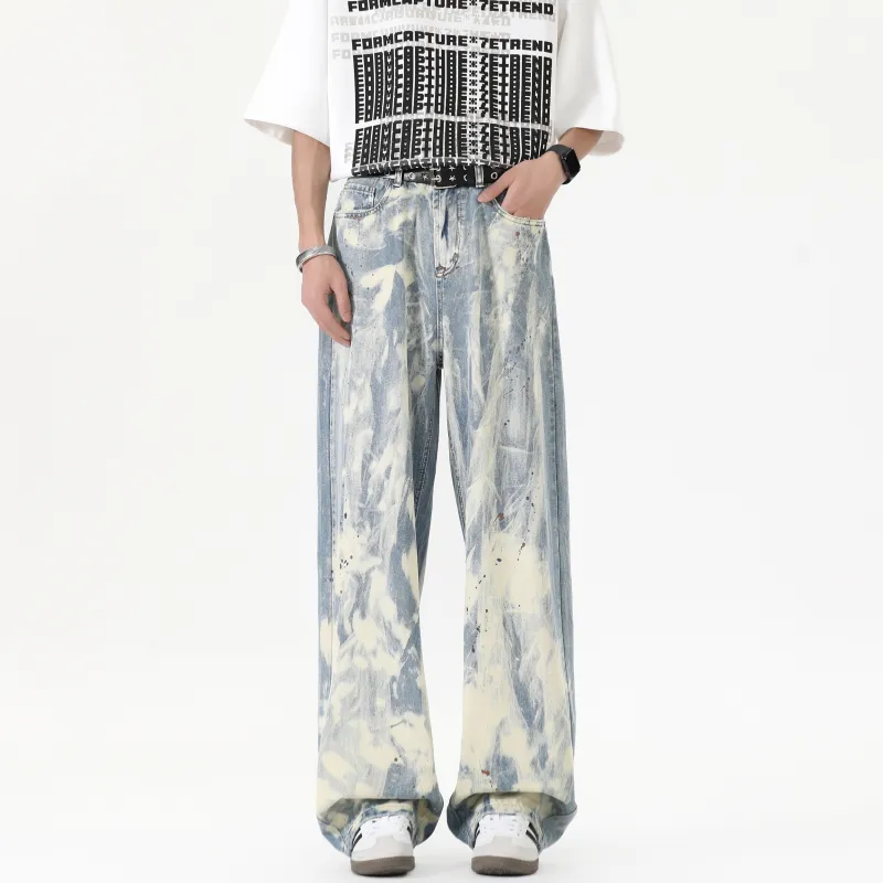 FALIAMS Jeans Unisex Blue With White Lettering-2