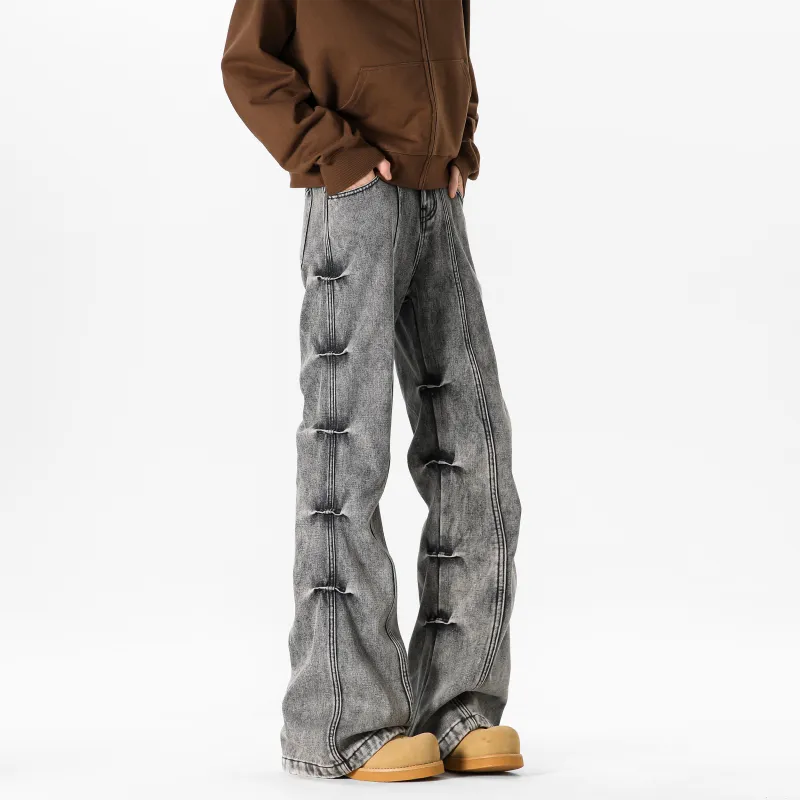 FALIAMS Jeans Unisex Black Gray Color-2