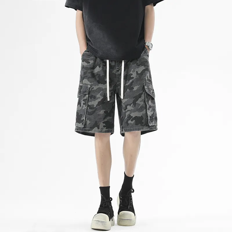 FALIAMS Denim Shorts Unisex Camouflage-2