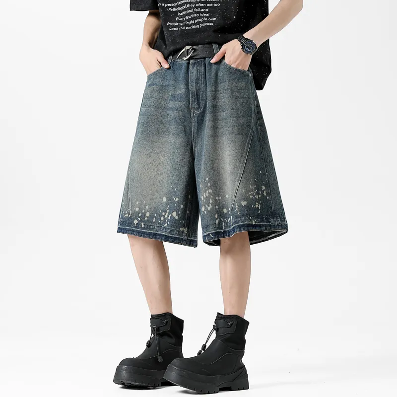 FALIAMS Denim Shorts Unisex Vintage Blue-3