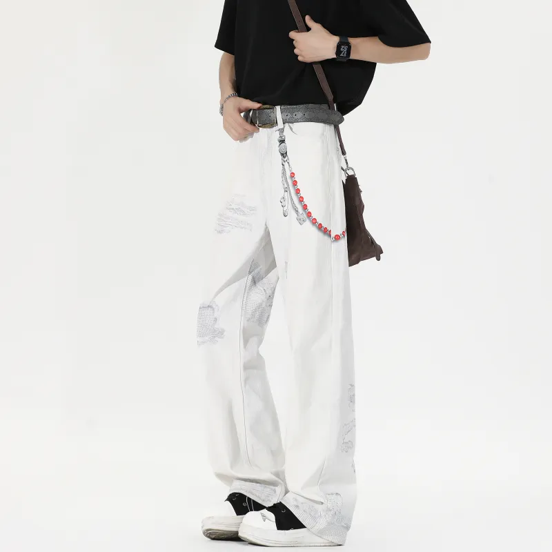 FALIAMS Jeans Unisex White-2