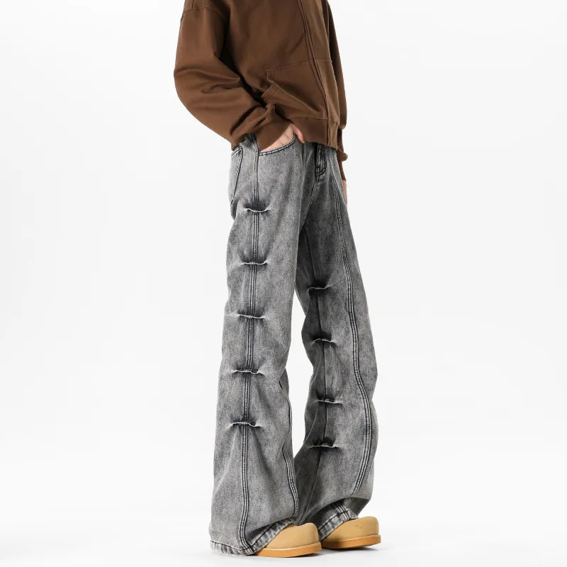 FALIAMS Jeans Unisex Black Gray Color-6