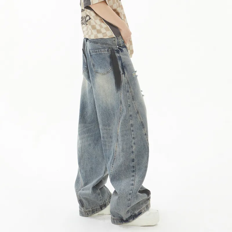 M MAICCO Jeans Unisex Color Block-5
