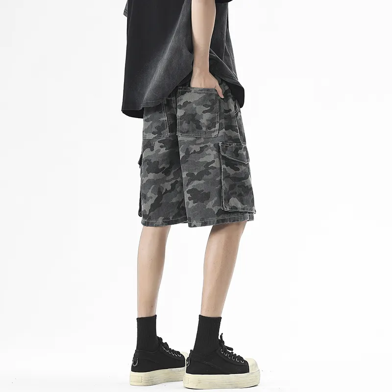 FALIAMS Denim Shorts Unisex Camouflage-1