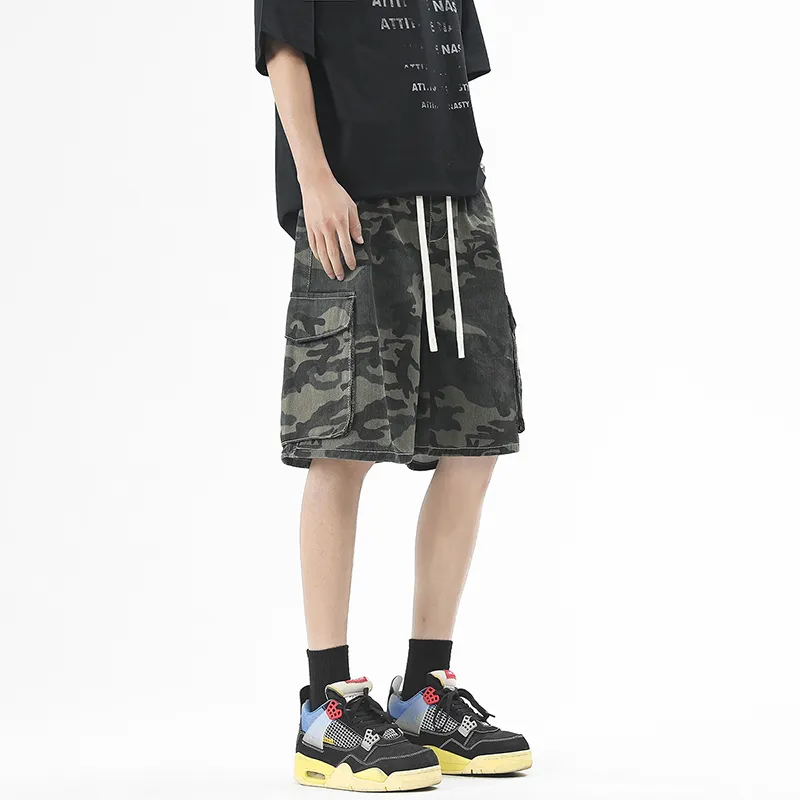 FALIAMS Denim Shorts Unisex Camouflage-4