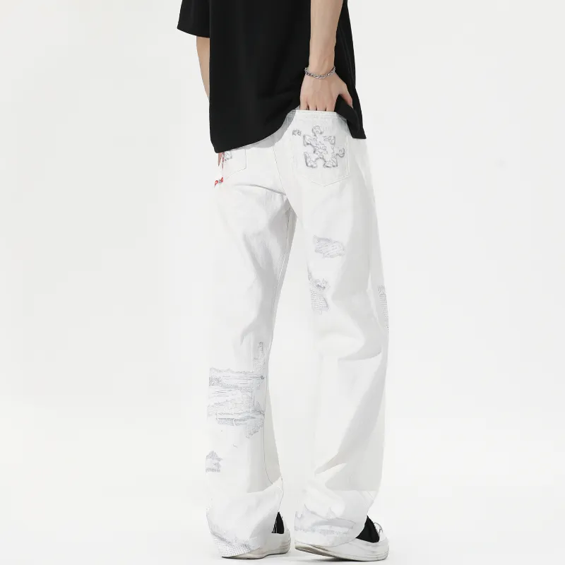 FALIAMS Jeans Unisex White-3
