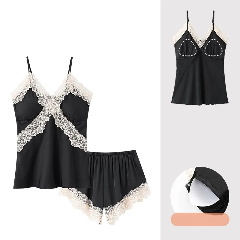 Chun Xi Pajama Set Women's Black-1