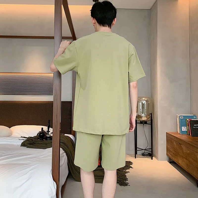 Chun Xi Pajama Set Men's Mustard Green-1