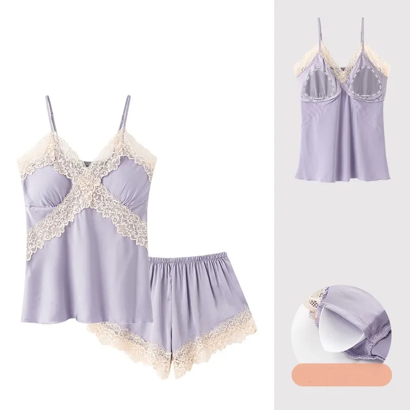 Chun Xi Pajama Set Women's Light Lavender-1