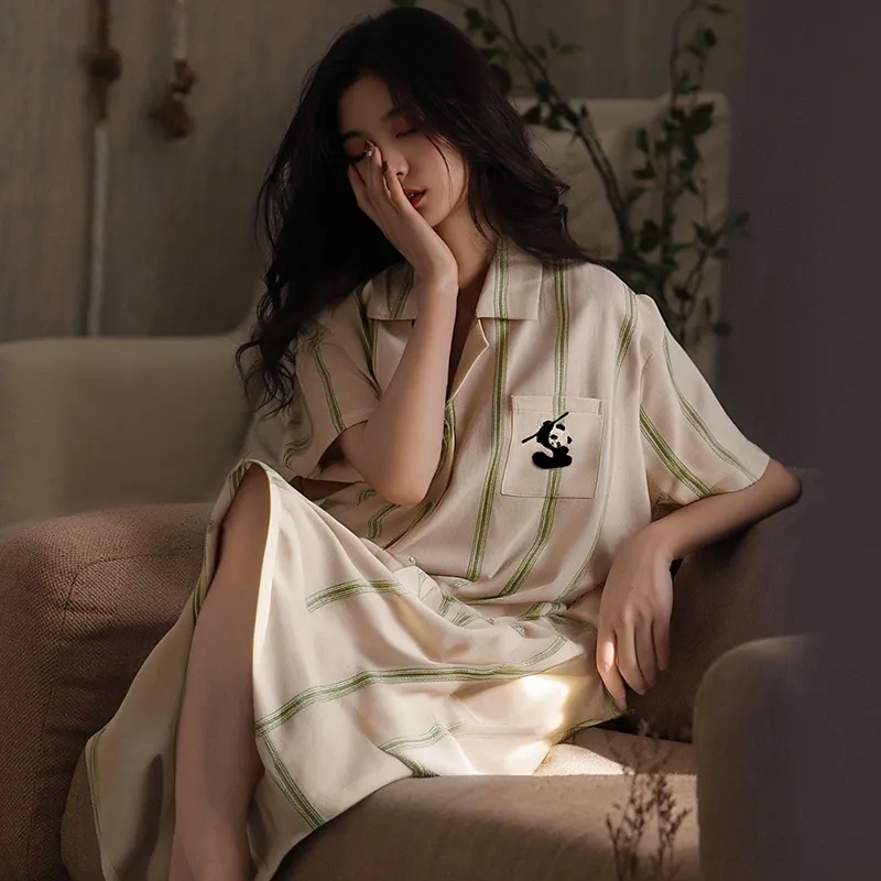 Chun Xi Nightgown Women's Apricot-1