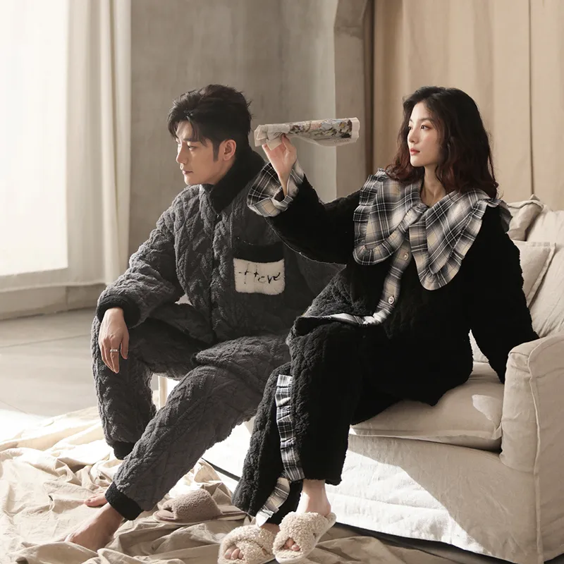 Chun Xi Pajama Set Unisex Scottish Black Twilight Gray-1