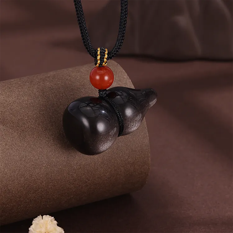 CHINA GOLD Obsidian Necklaces Unisex-1