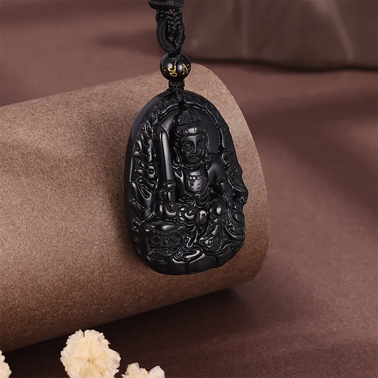 CHINA GOLD Obsidian Necklaces Unisex-6