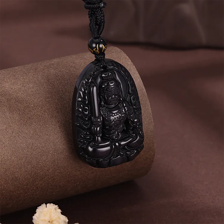 CHINA GOLD Obsidian Necklaces Unisex-18