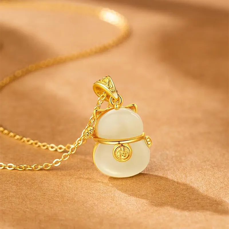 CHINA GOLD Hetian Jade Necklaces White Jade/Pale Greenish White Jade Women's-1