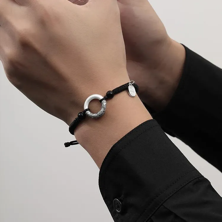 CHINA GOLD 990 Silver Bracelets Unisex-2