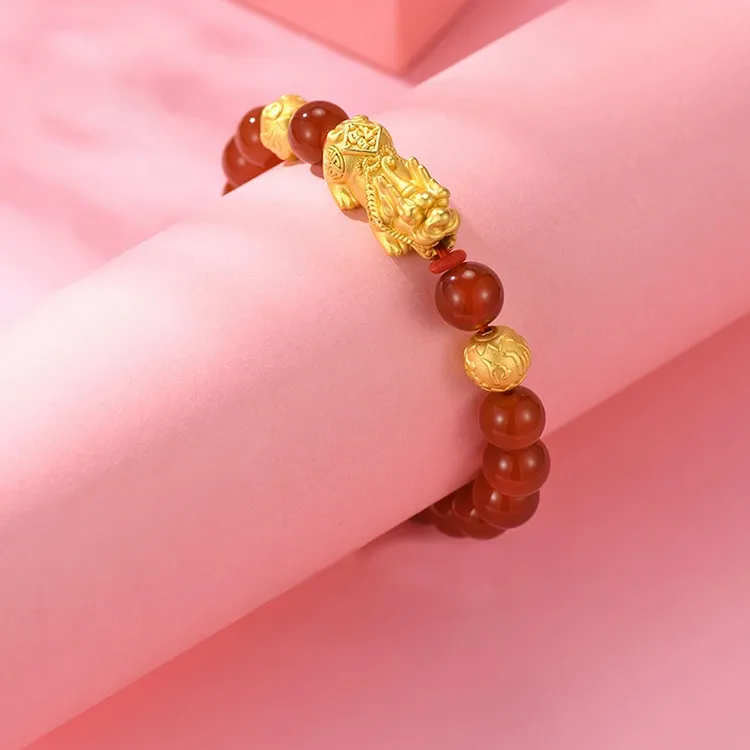 CHINA GOLD Agate Bracelets Unisex-5