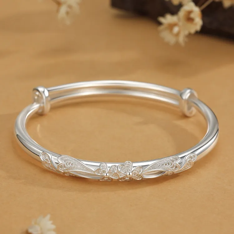CHINA GOLD Sterling Silver 990 Bangles Women's-1