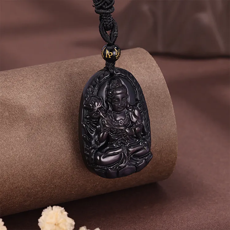 CHINA GOLD Obsidian Necklaces Unisex-12
