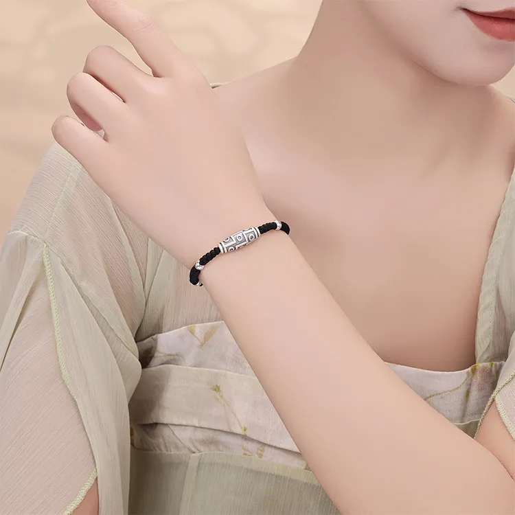 CHINA GOLD 990 Silver Bracelets Men's-5