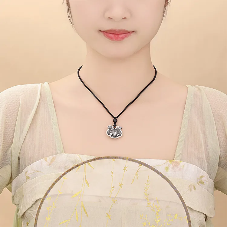 CHINA GOLD S990 Silver Necklaces Unisex-2