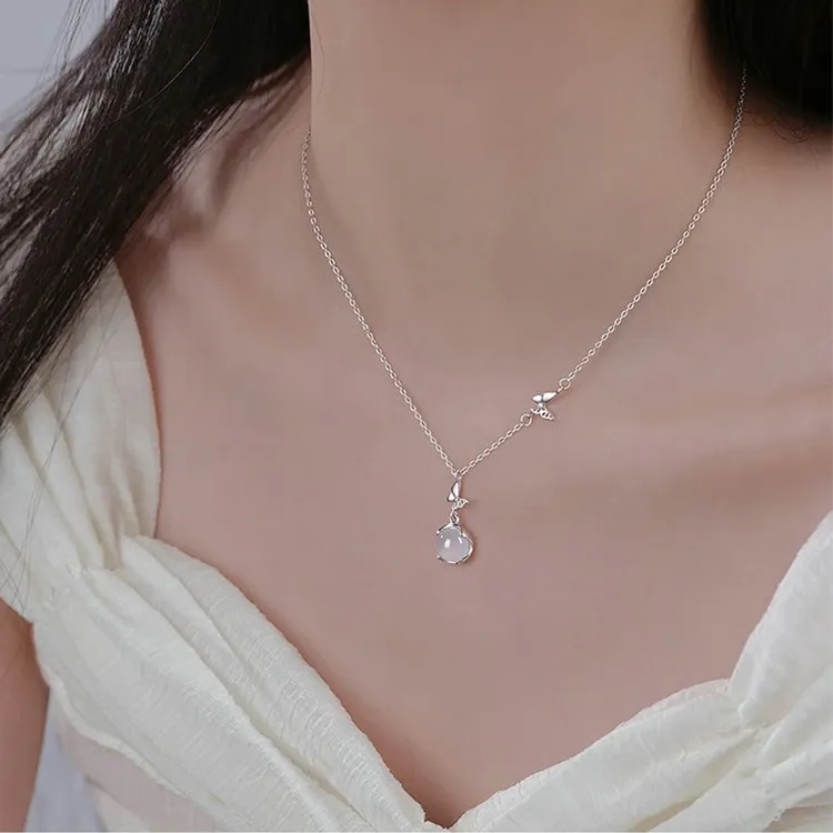 CHINA GOLD Chalcedony Necklaces Women's-3