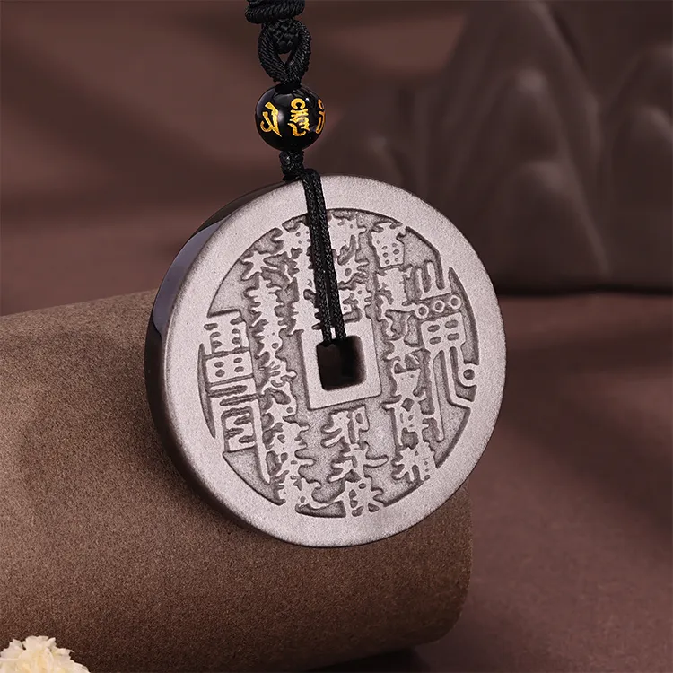 CHINA GOLD Obsidian Necklaces Unisex-1