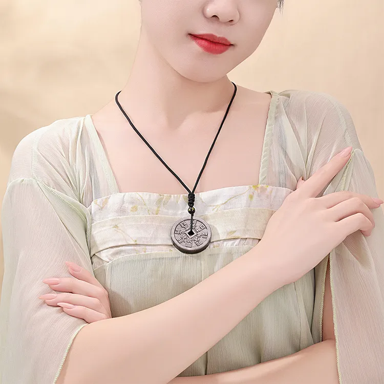 CHINA GOLD Obsidian Necklaces Unisex-2