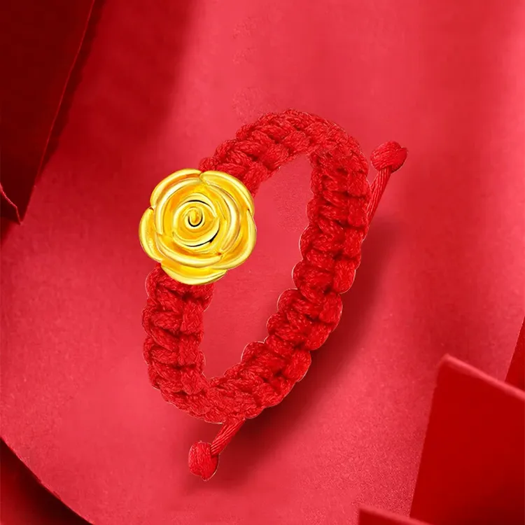 CHINA GOLD Rose Ring, Refined Luxury Small And Cute Fashion Versatile Solid Gold Priced In Gram Rings Women's-8