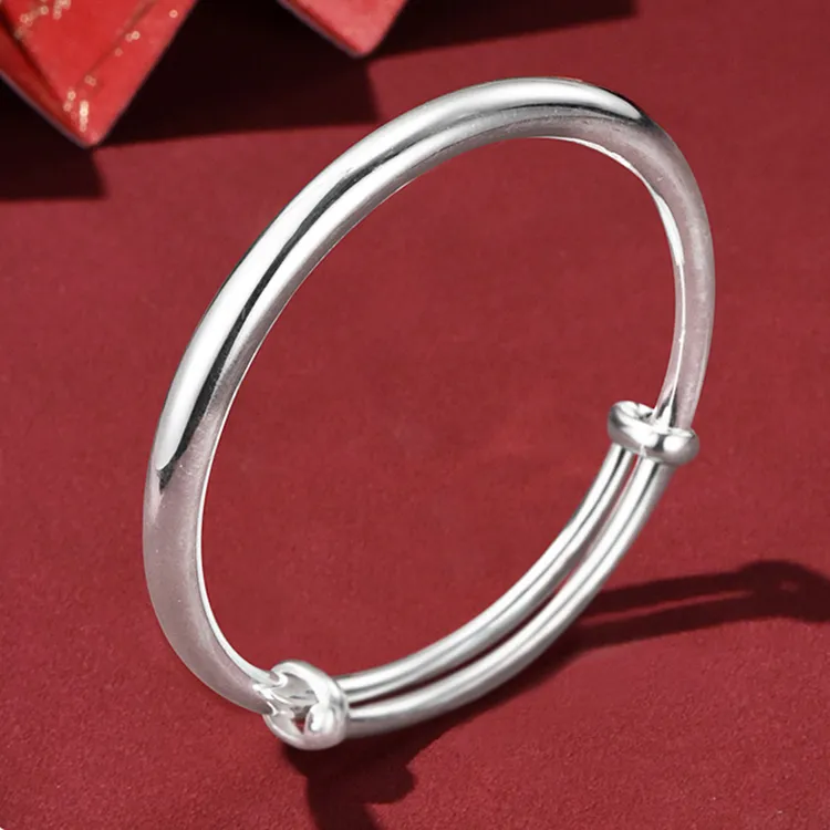 CHINA GOLD S999 Fine Silver Bangles Women's-1