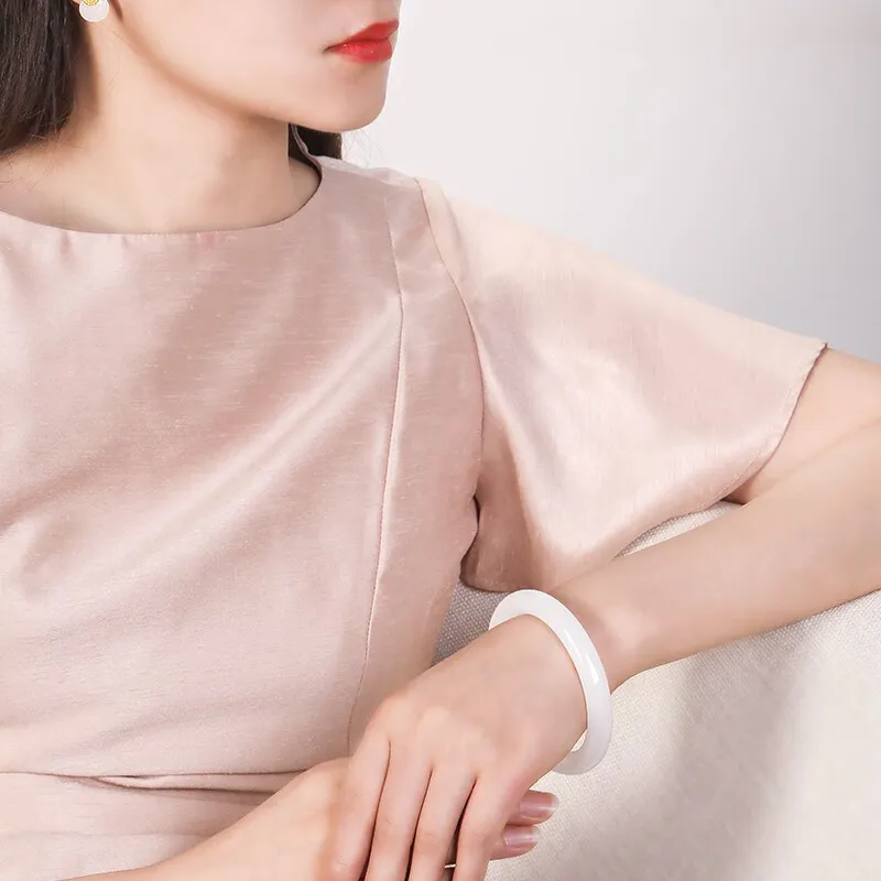 CHINA GOLD Golden Silk Jade Bangles Women's-4