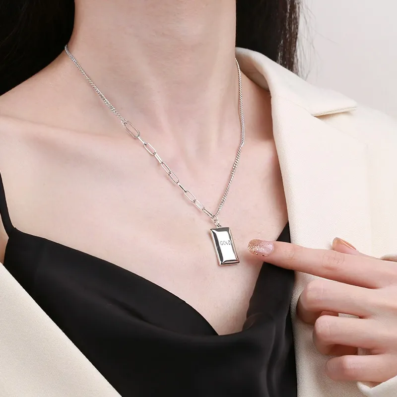 CHINA GOLD Sterling Silver Necklaces Women's-4