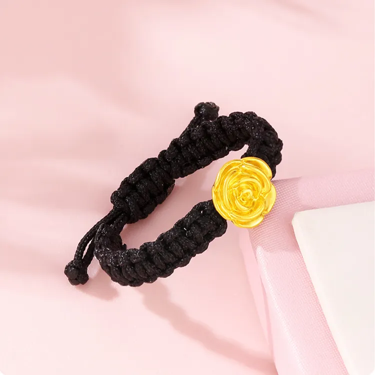 CHINA GOLD Rose Ring, Refined Luxury Small And Cute Fashion Versatile Solid Gold Priced In Gram Rings Women's-4